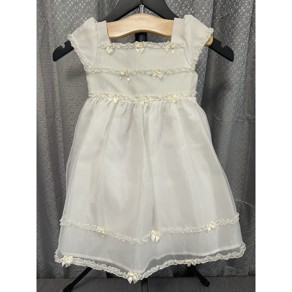 Dress 24M Lida Ivory Bows ruffles Vintage formal 24 months